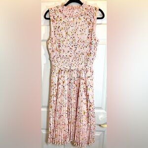 NANETTE‎ LEPORE Women’s Sleeveless Pleated Dress with Smocked Neckline Size 14